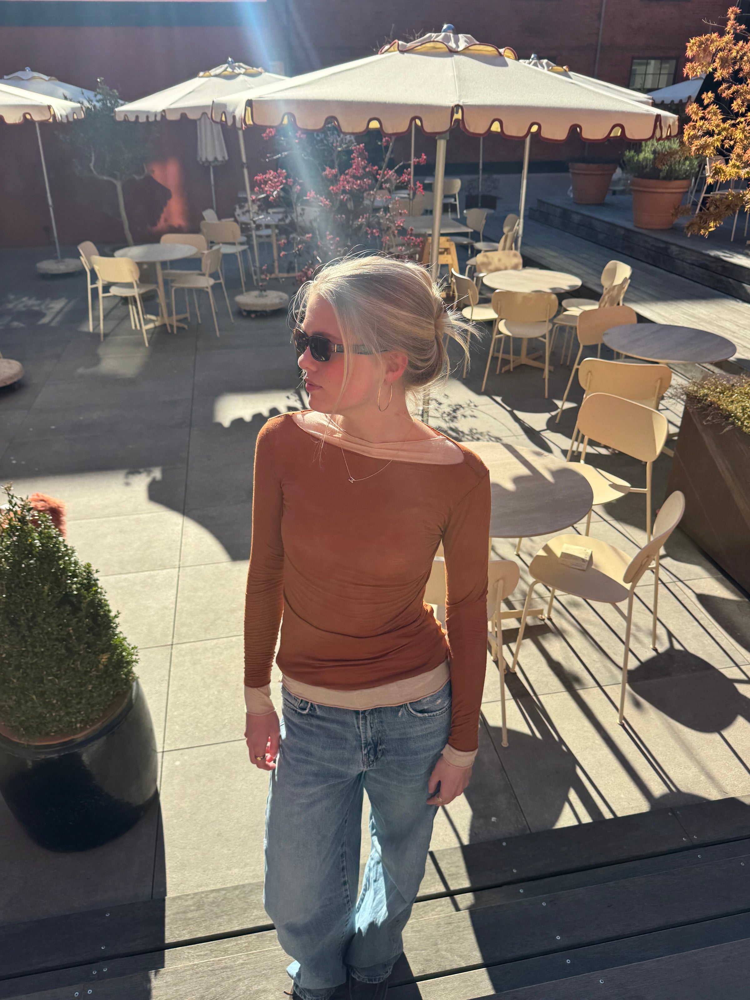 Alea Baselayer i Burnt Amber fra Cashé Atelier – cashmere-blend med modal
