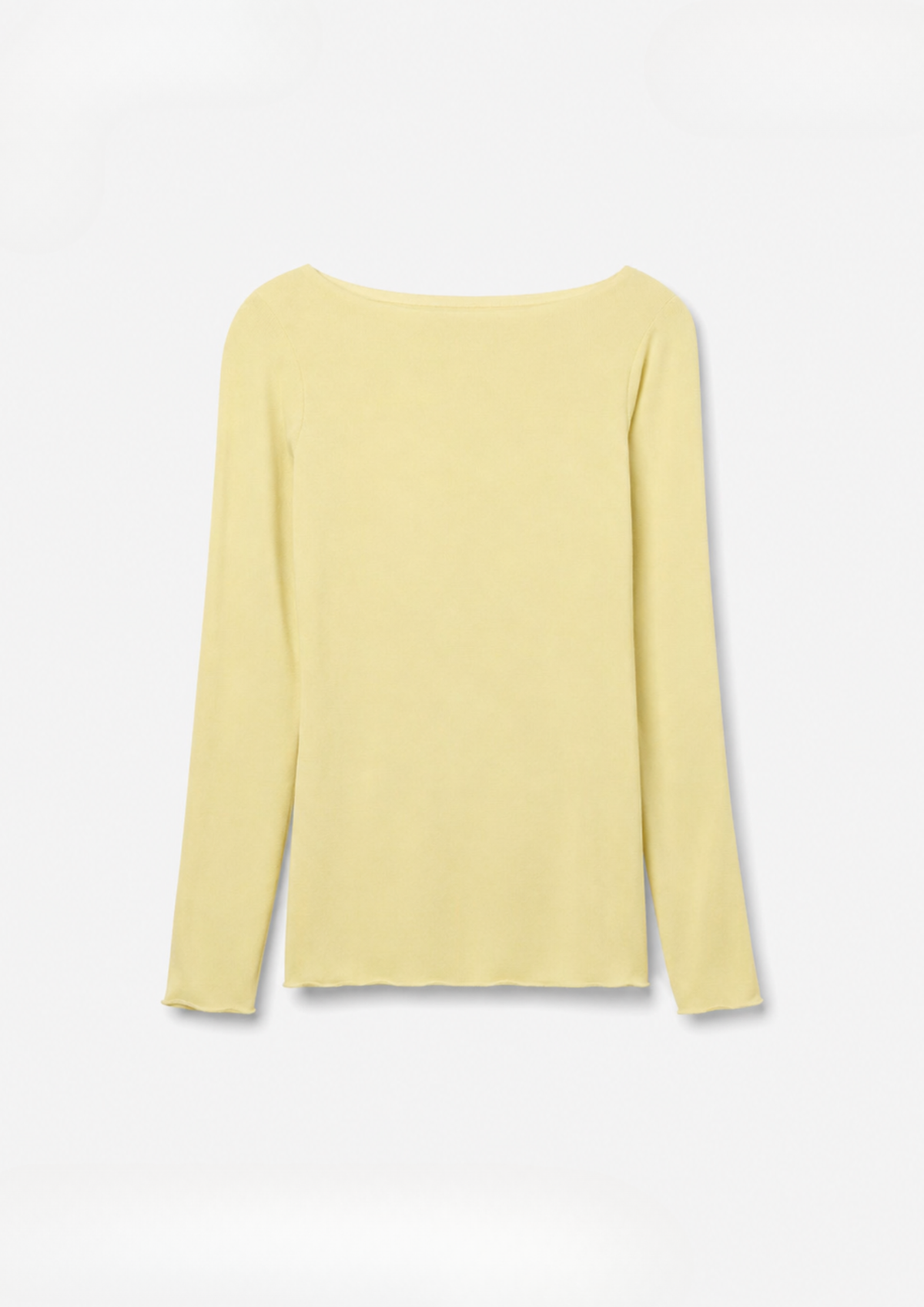 Alea Baselayer i Soft Lemon – langærmet cashmere-top til dame
